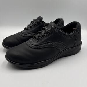SAS Walk Easy Women 9M Black Leather Comfort Walking Shoes Made in USA Excellent